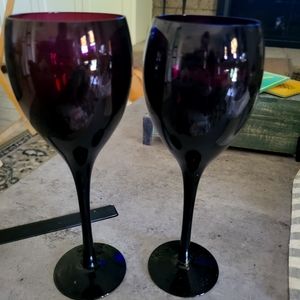 Purple wine glasses - set of 2